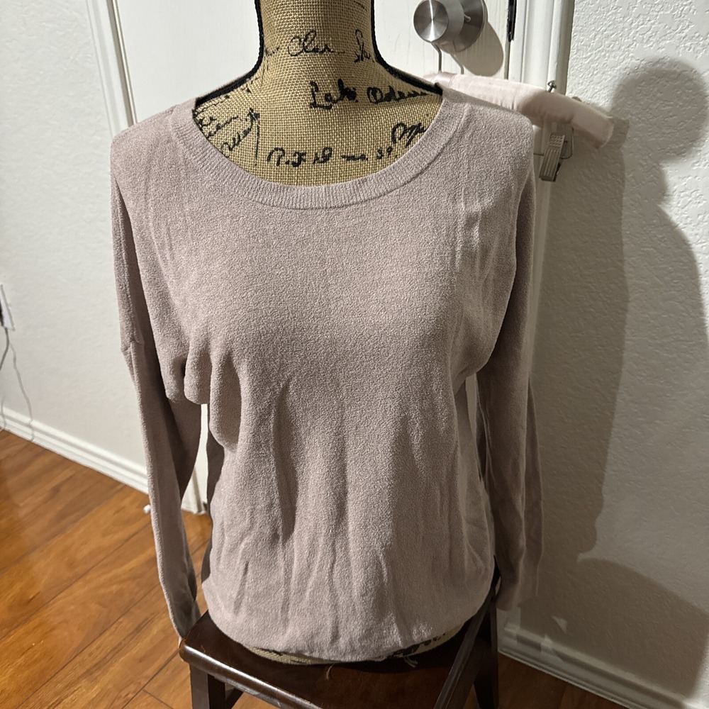 barefoot dreams cozychic ultra lite Knit Small Woman's Top Long Sleeves Beige